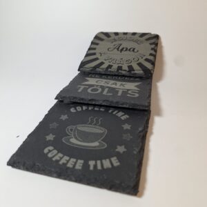 Egyedi gravírozott pala poháralátét